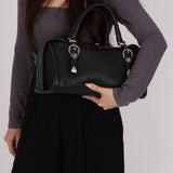Bottega Veneta Intrecciato Buckle Accent Bowler Black Buffalo