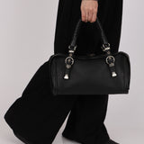 Bottega Veneta Intrecciato Buckle Accent Bowler Black Buffalo