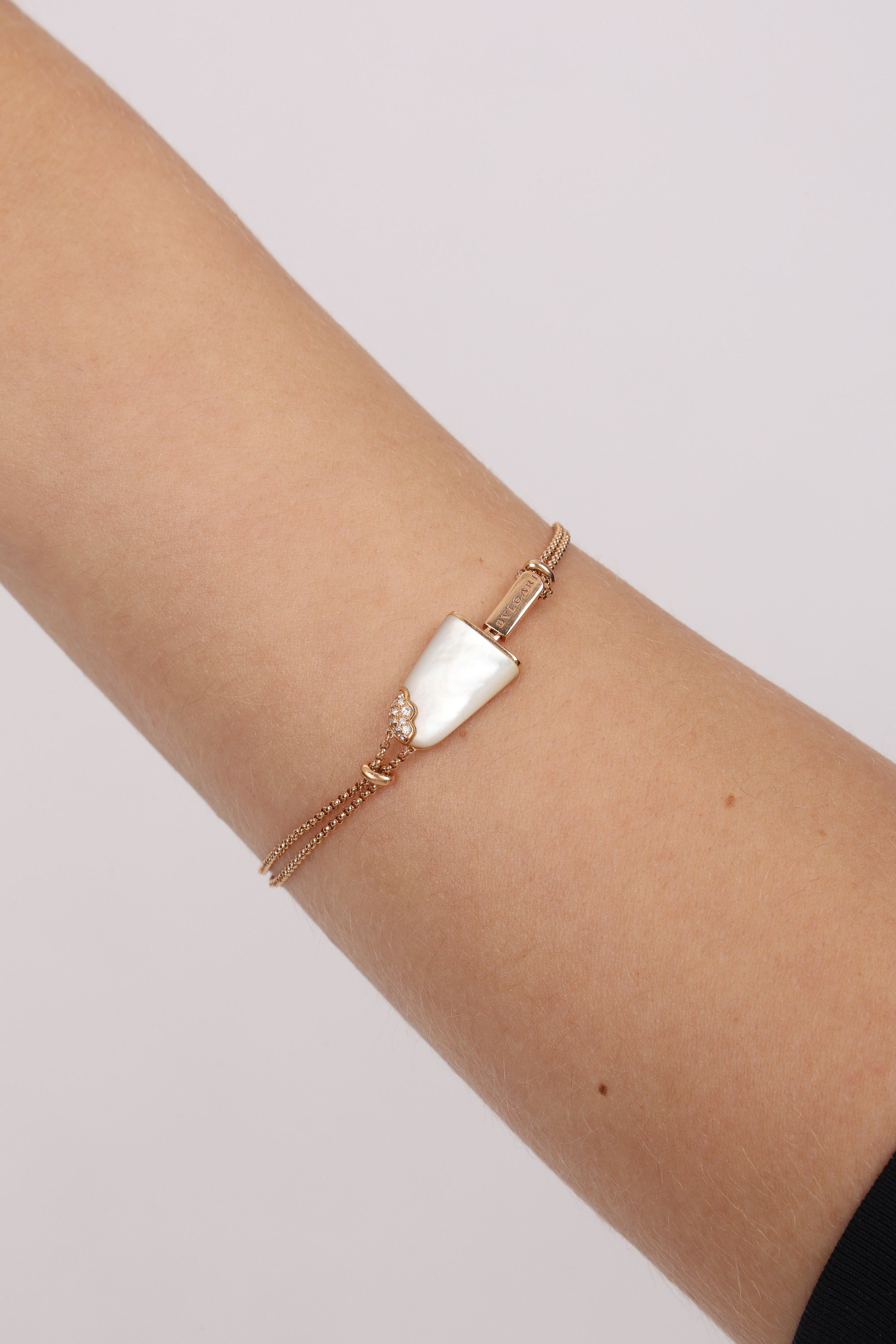 18K Mother of Pearl Diamond Gelati Bracelet M/L