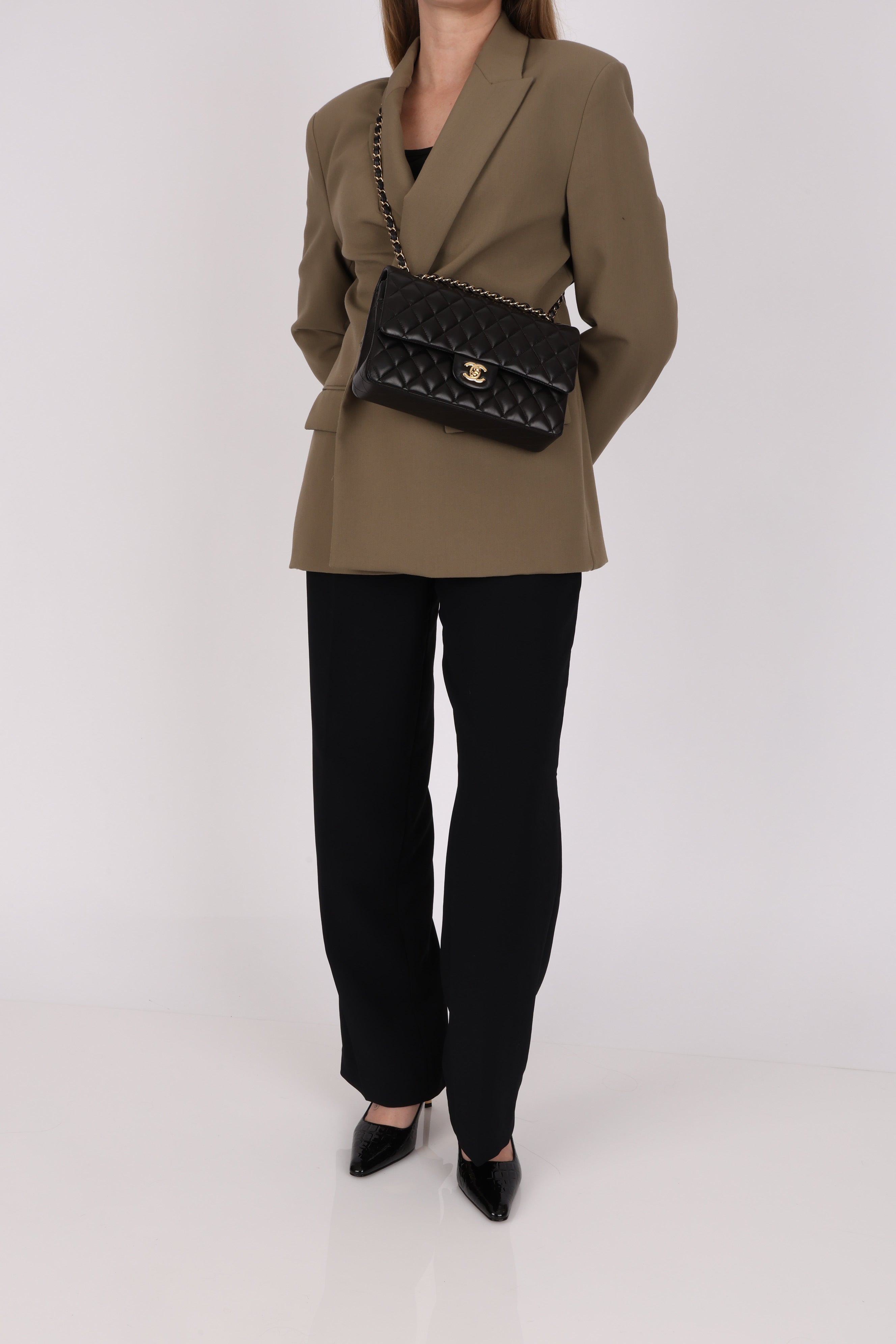 Chanel Medium Classic Double Flap Black Lambskin GHW