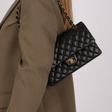 Chanel Medium Classic Double Flap Black Lambskin GHW