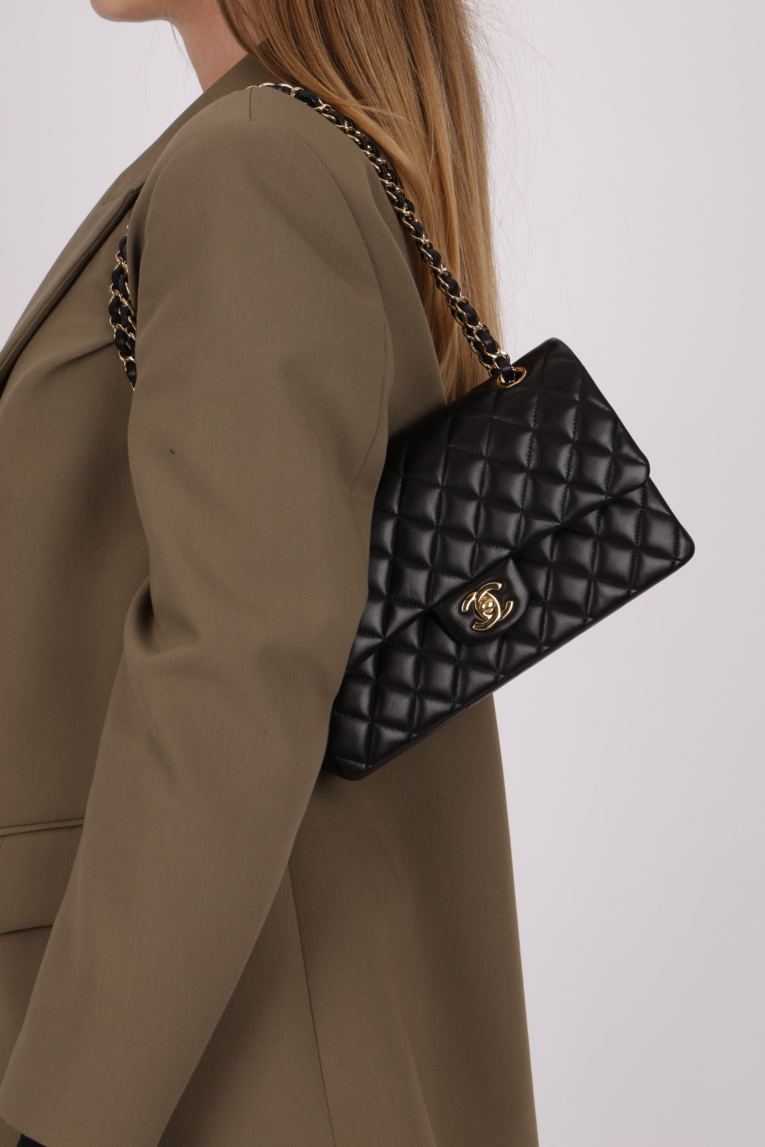 Chanel Medium Classic Double Flap Black Lambskin GHW