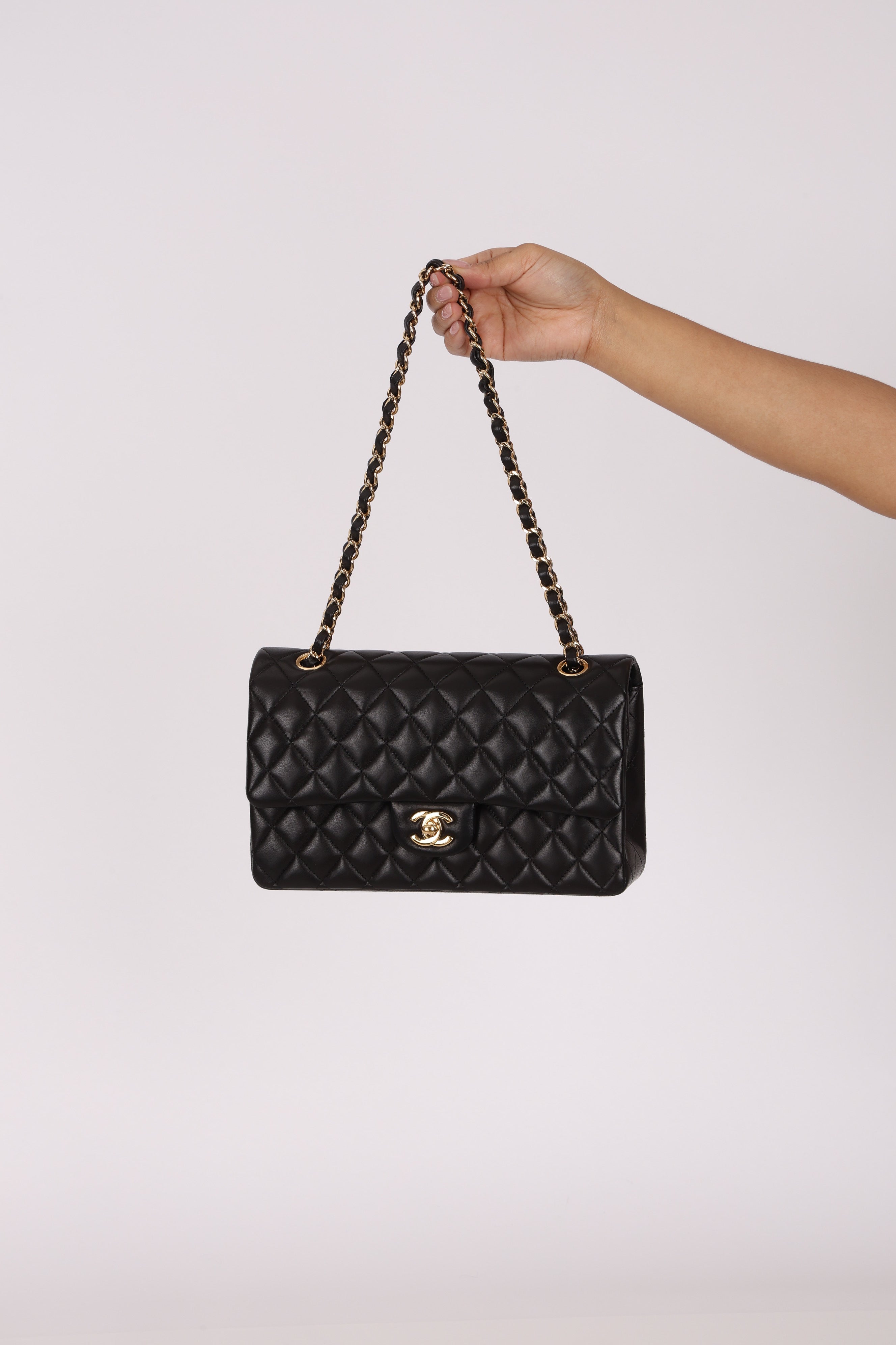 Chanel Medium Classic Double Flap Black Lambskin GHW