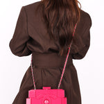 Chanel Boy Brick Lego Clutch with Chain Pink Plexiglass 2014 SHW