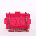 Chanel Boy Brick Lego Clutch with Chain Pink Plexiglass 2014 SHW