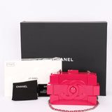 Chanel Boy Brick Lego Clutch with Chain Pink Plexiglass 2014 SHW
