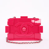 Chanel Boy Brick Lego Clutch with Chain Pink Plexiglass 2014 SHW
