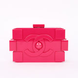 Chanel Boy Brick Lego Clutch with Chain Pink Plexiglass 2014 SHW
