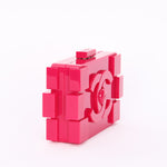 Chanel Boy Brick Lego Clutch with Chain Pink Plexiglass 2014 SHW