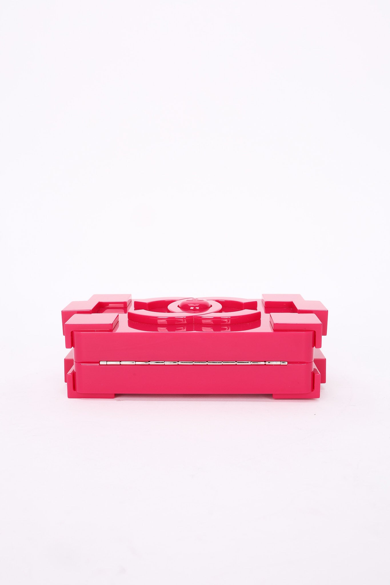 Chanel Boy Brick Lego Clutch with Chain Pink Plexiglass 2014 SHW