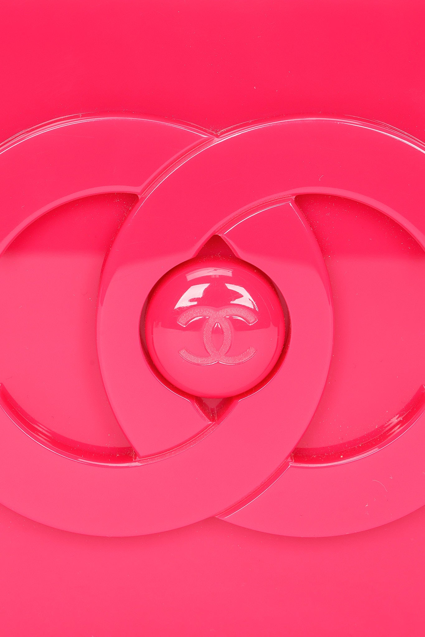 Chanel Boy Brick Lego Clutch with Chain Pink Plexiglass 2014 SHW