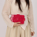 Chanel Plexiglass Boy Brick Lego Clutch with Chain Pink SHW