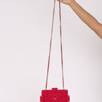 Chanel Plexiglass Boy Brick Lego Clutch with Chain Pink SHW