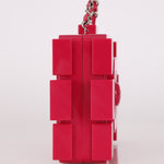 Chanel Plexiglass Boy Brick Lego Clutch with Chain Pink SHW