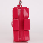 Chanel Plexiglass Boy Brick Lego Clutch with Chain Pink SHW