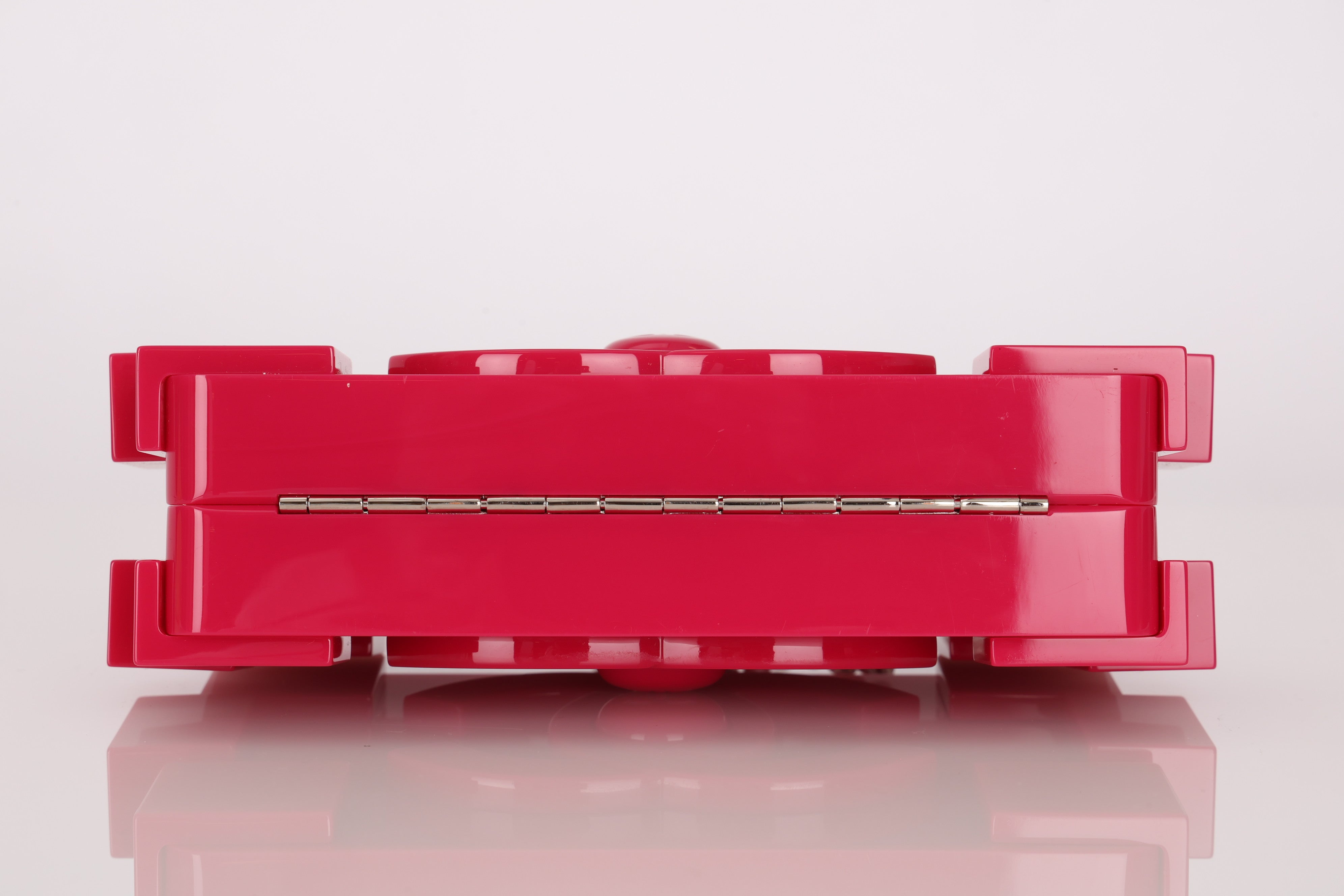 Chanel Plexiglass Boy Brick Lego Clutch with Chain Pink SHW