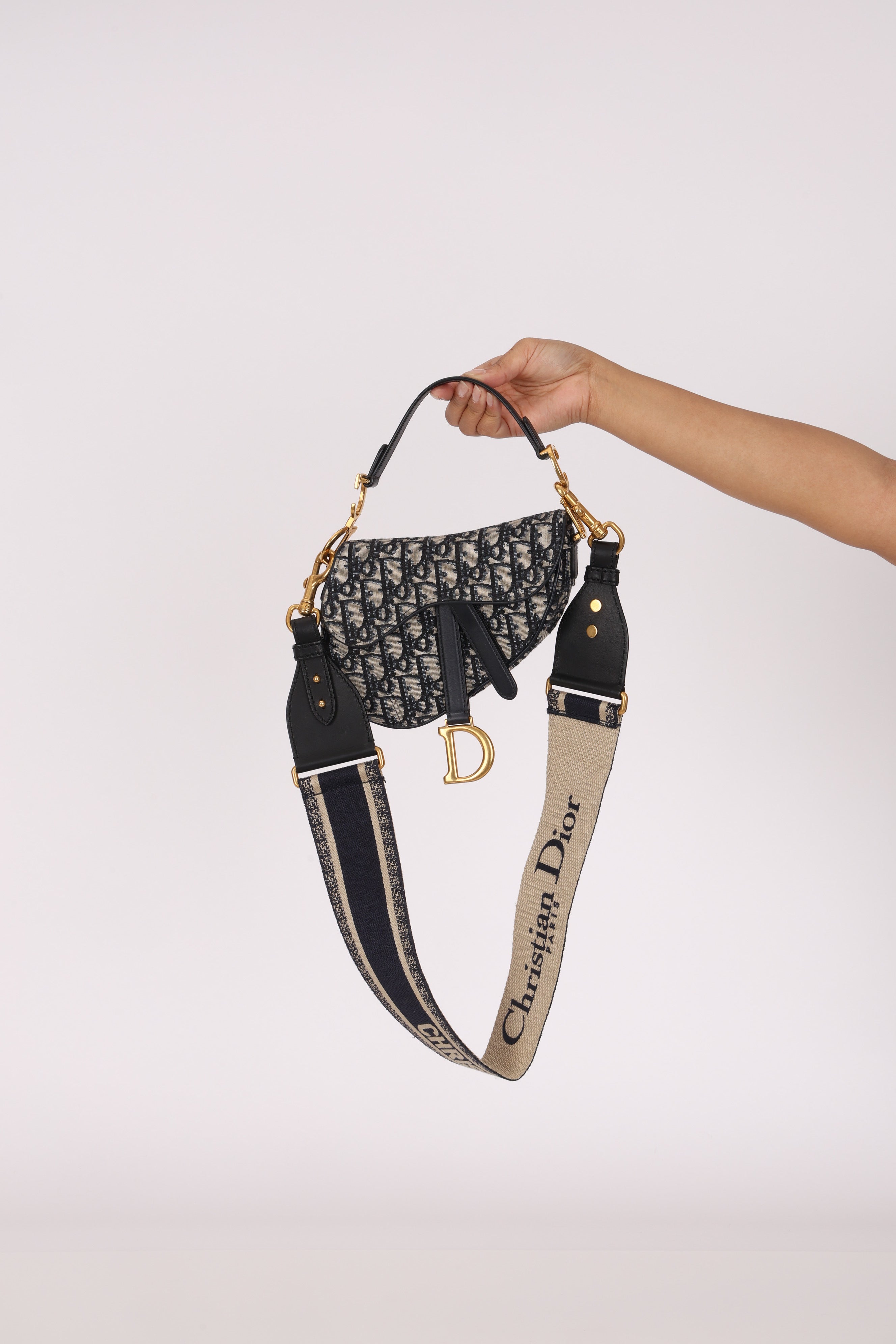 Dior Mini Saddle Bag with Guitar Strap