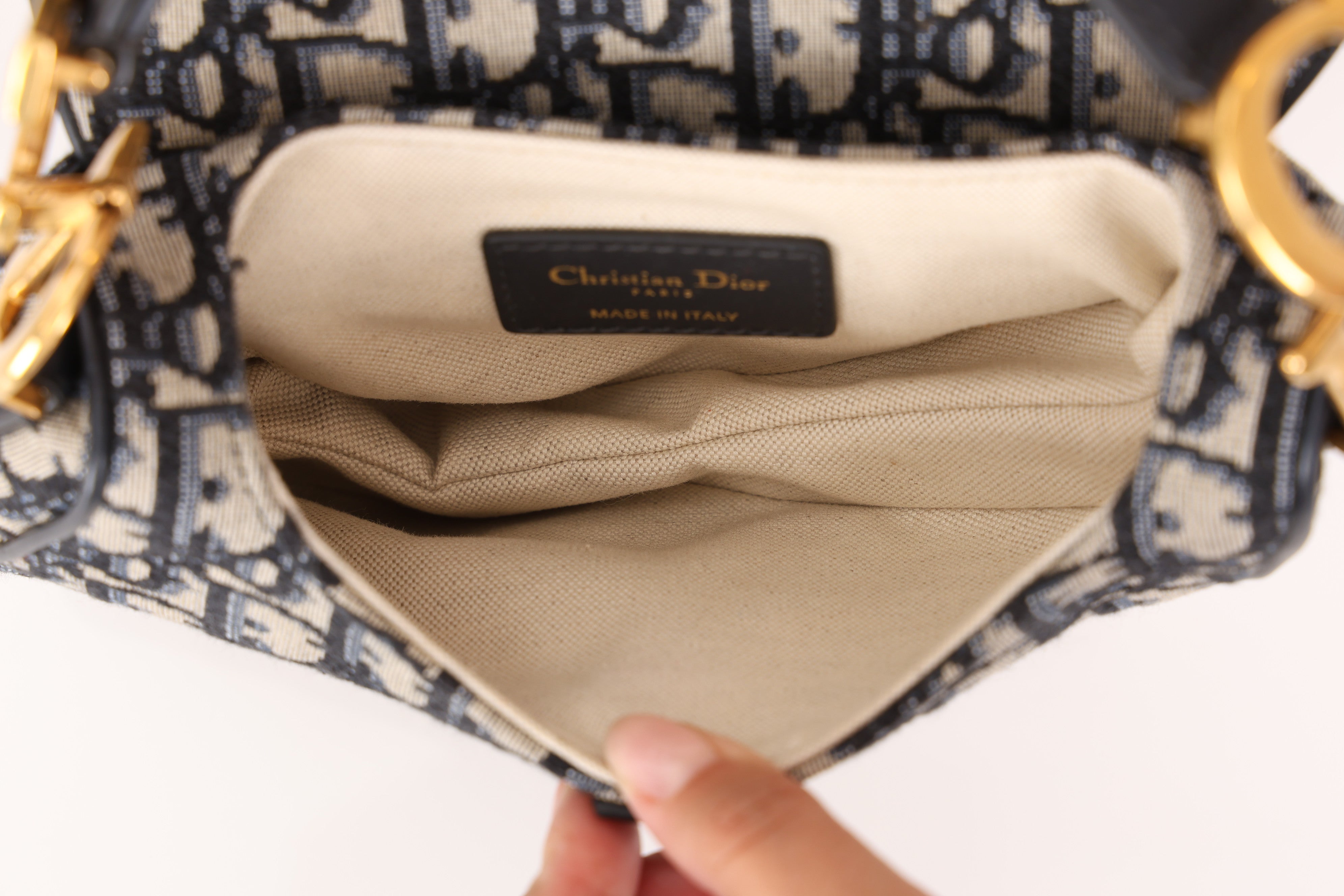 Dior Mini Saddle Bag with Guitar Strap