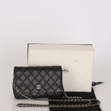 Chanel Whipstitch Wallet on Chain Black Lambskin SHW