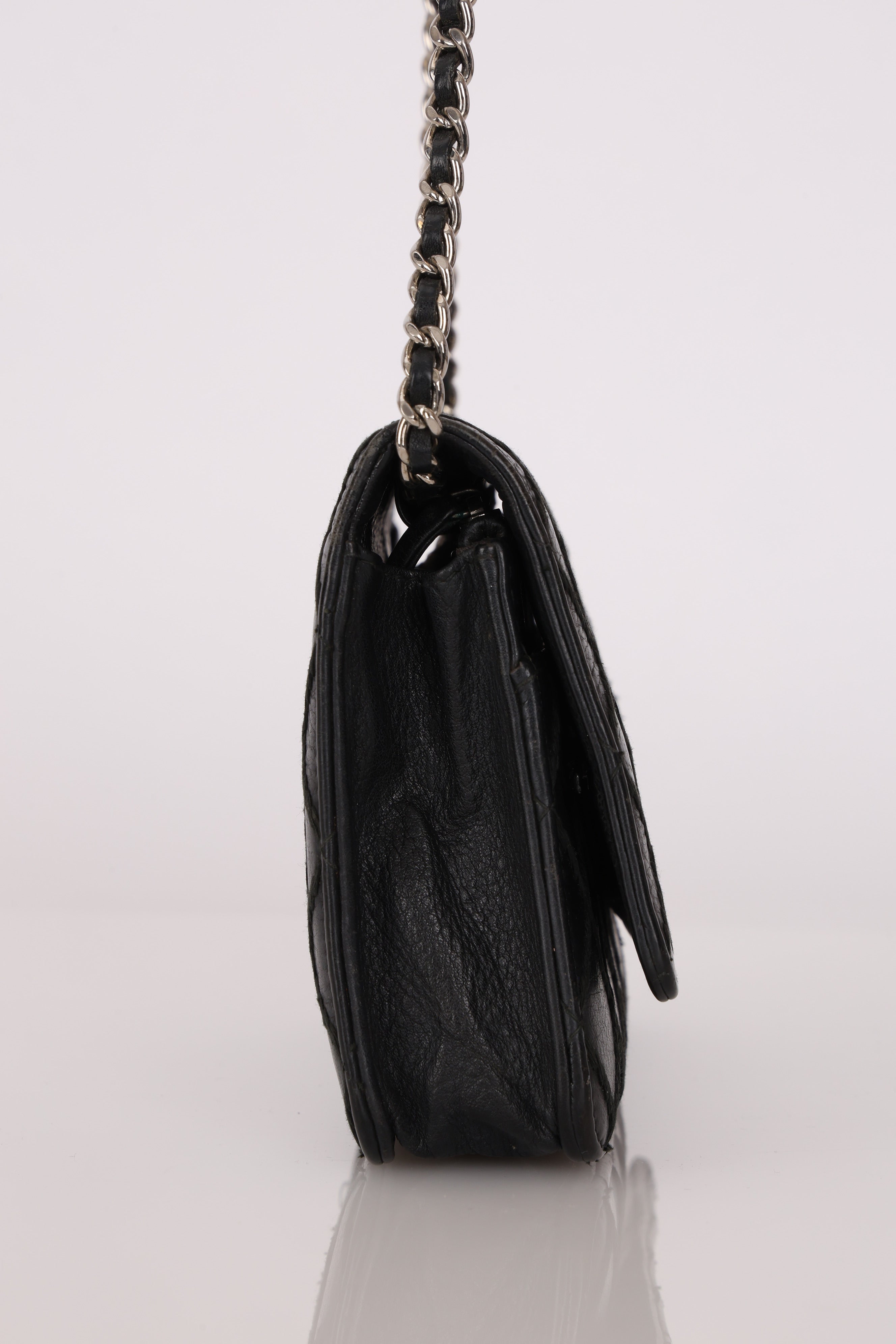 Chanel Whipstitch Wallet on Chain Black Lambskin SHW