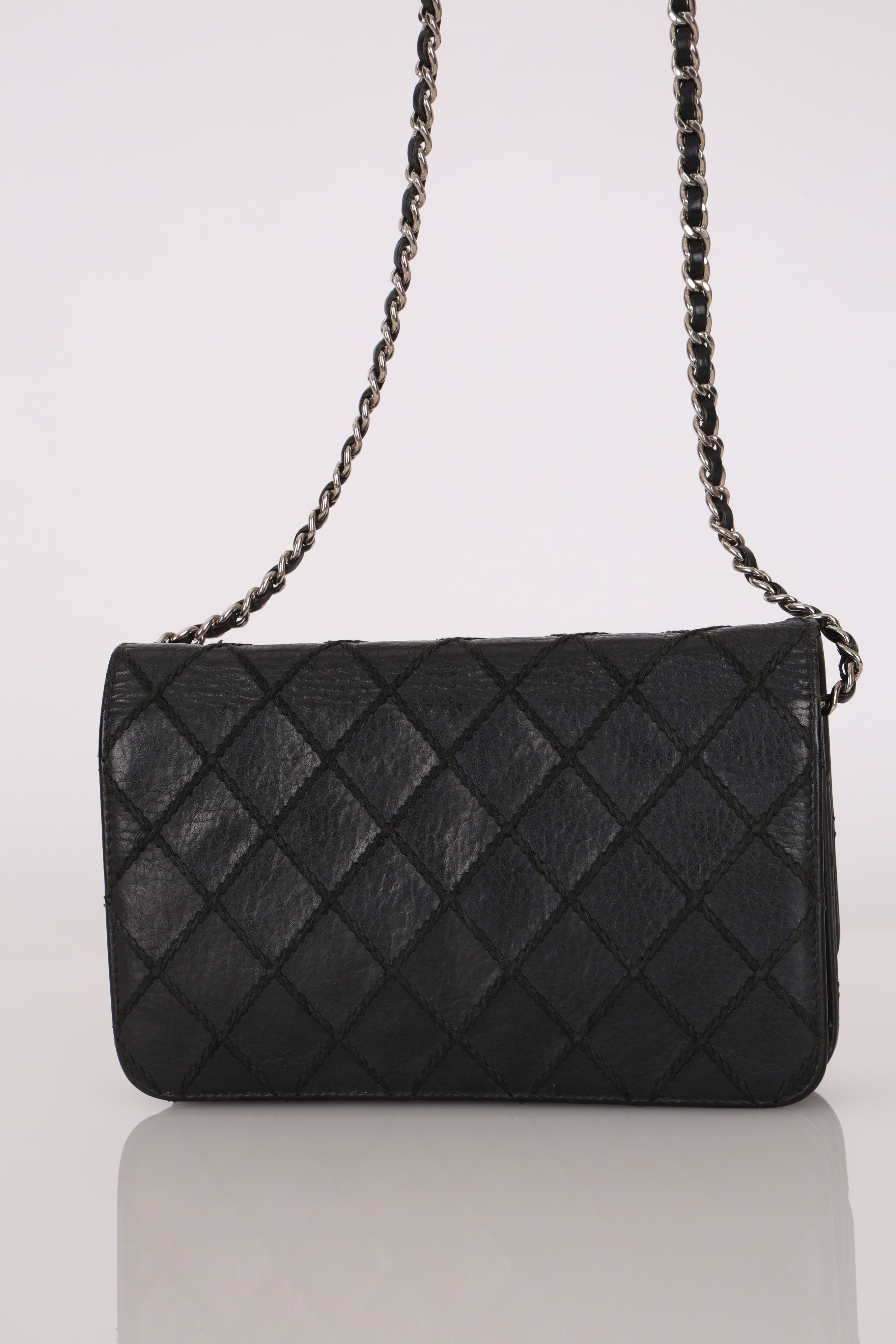 Chanel Whipstitch Wallet on Chain Black Lambskin SHW