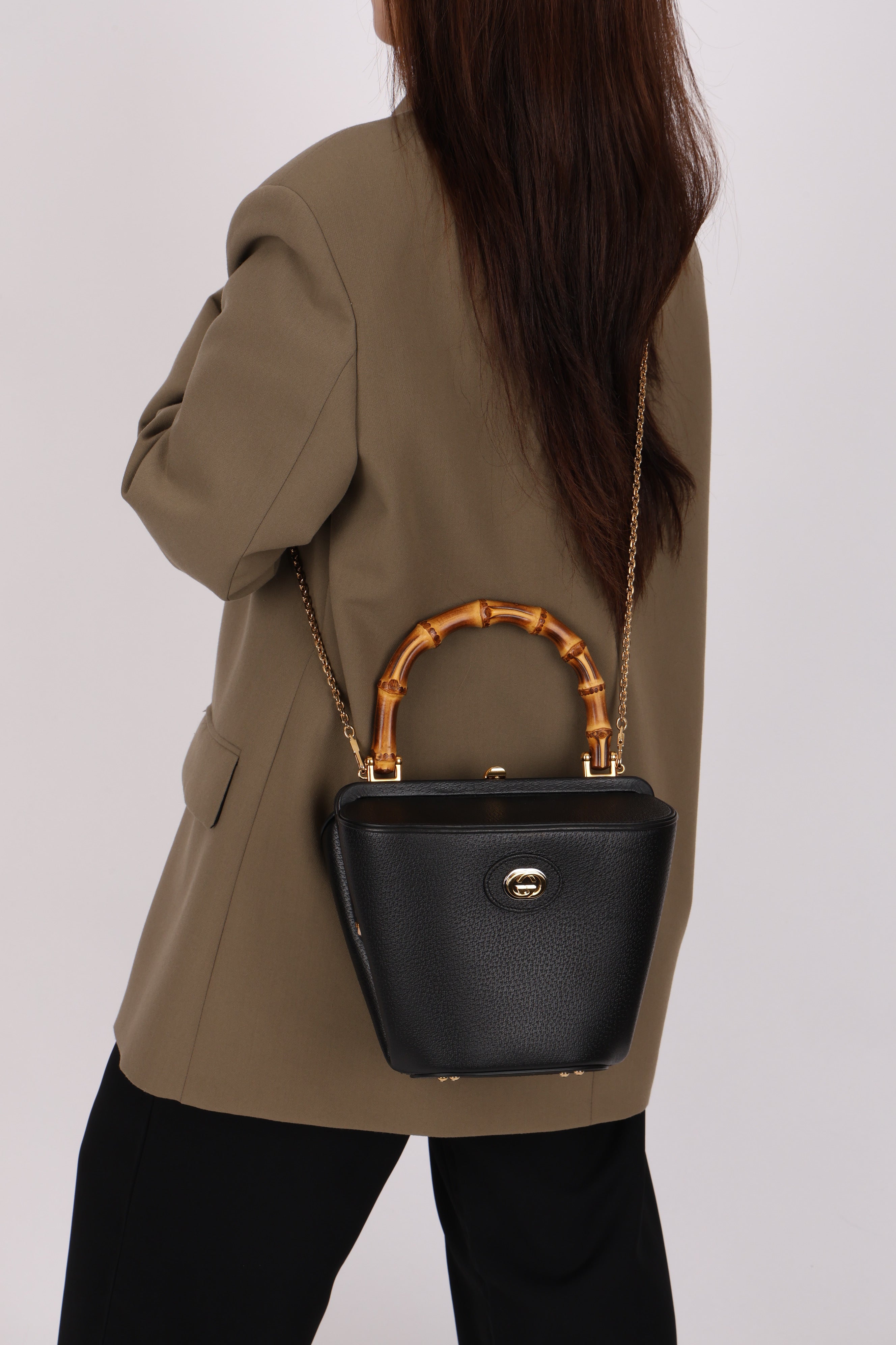 Gucci Bamboo Top Handle Bucket Bag