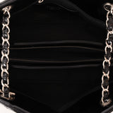 Chanel Medium Just Mademoiselle Bowling Bag Black Patent SHW