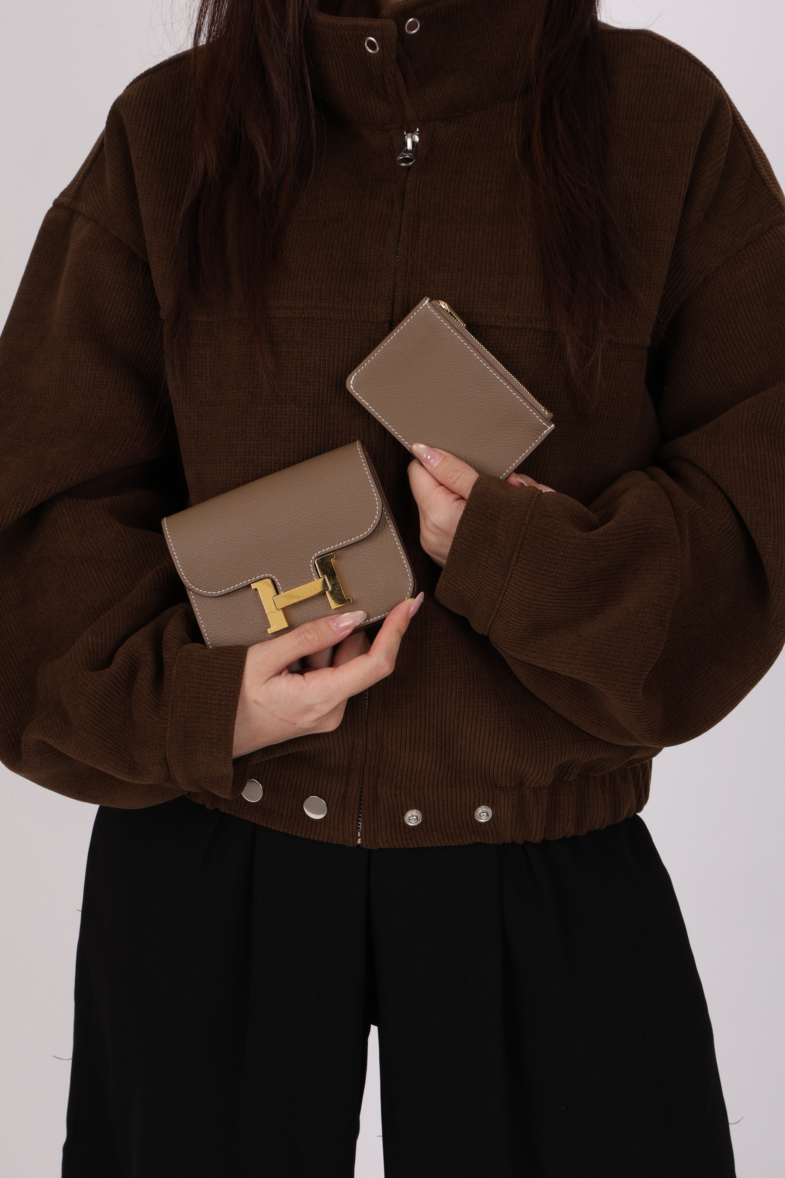 Hermès Constance Slim Wallet Naturel Epsom GHW