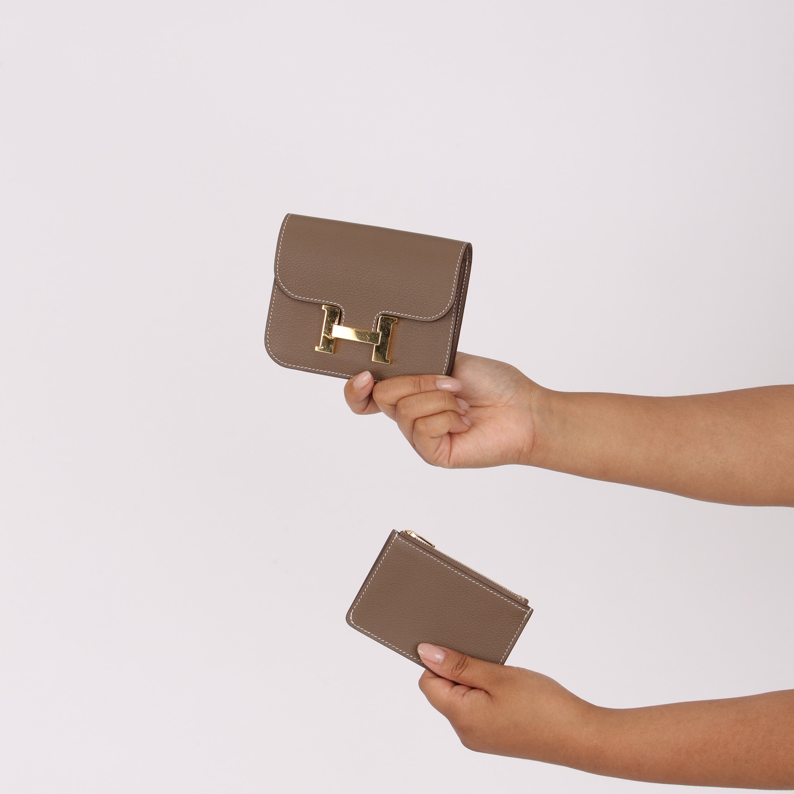 Hermès Constance Slim Wallet Naturel Epsom GHW