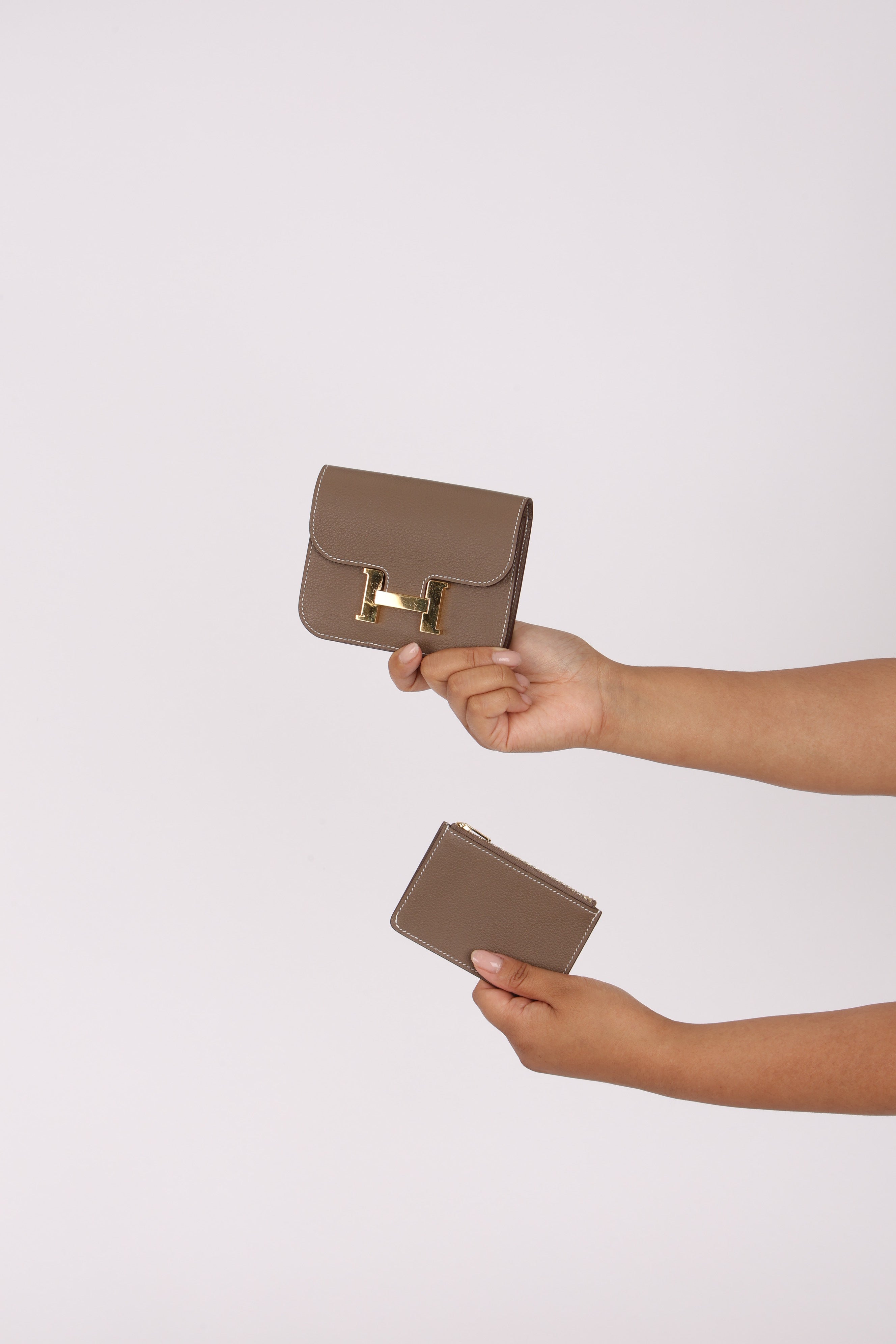 Hermès Constance Slim Wallet Naturel Epsom GHW