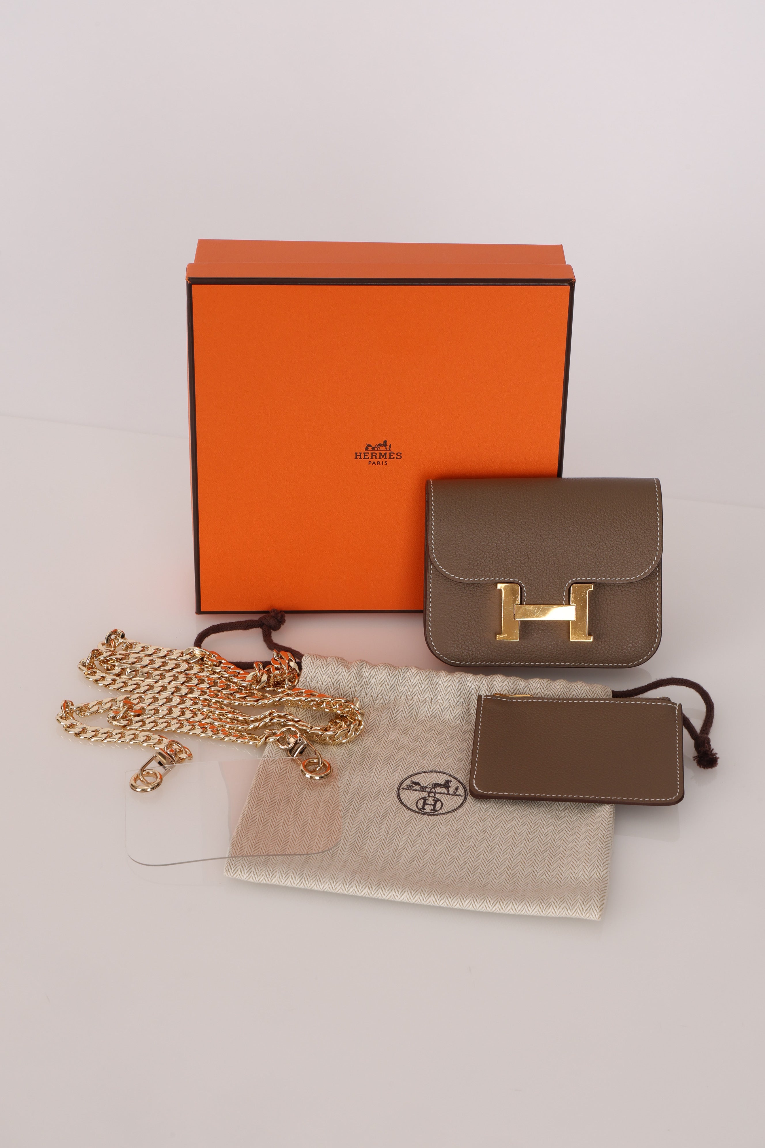 Hermès Constance Slim Wallet Naturel Epsom GHW