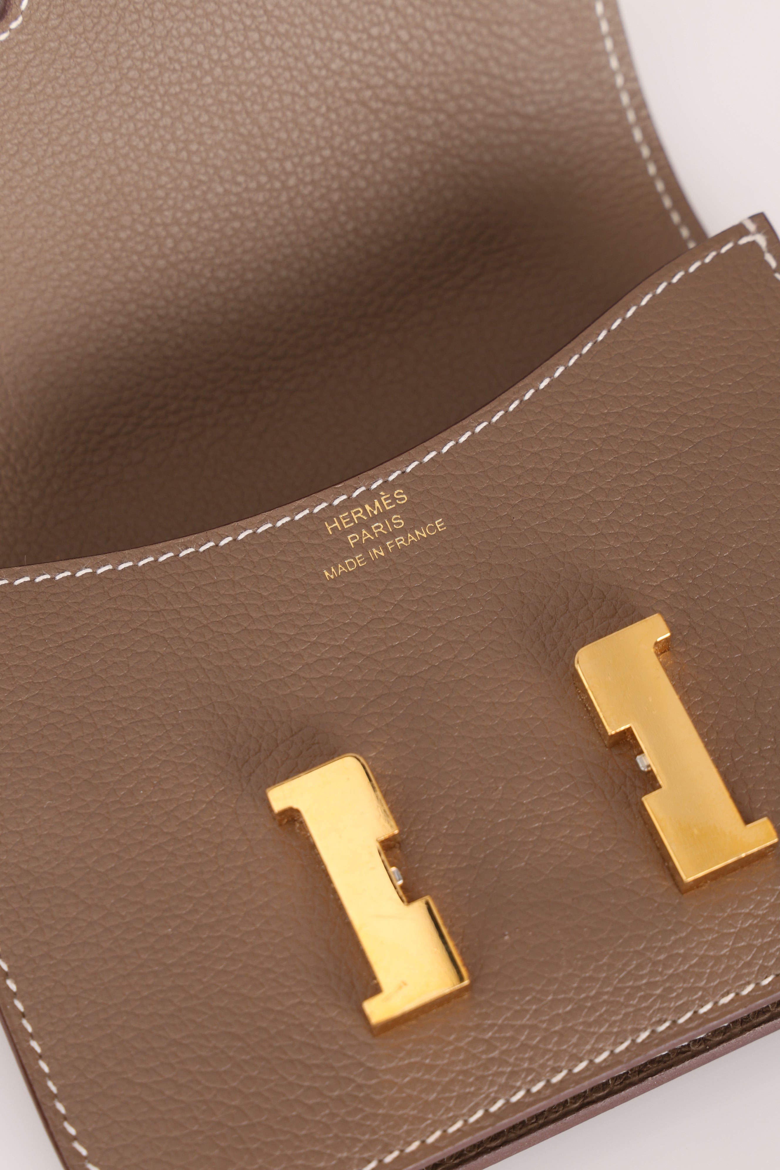 Hermès Constance Slim Wallet Naturel Epsom GHW