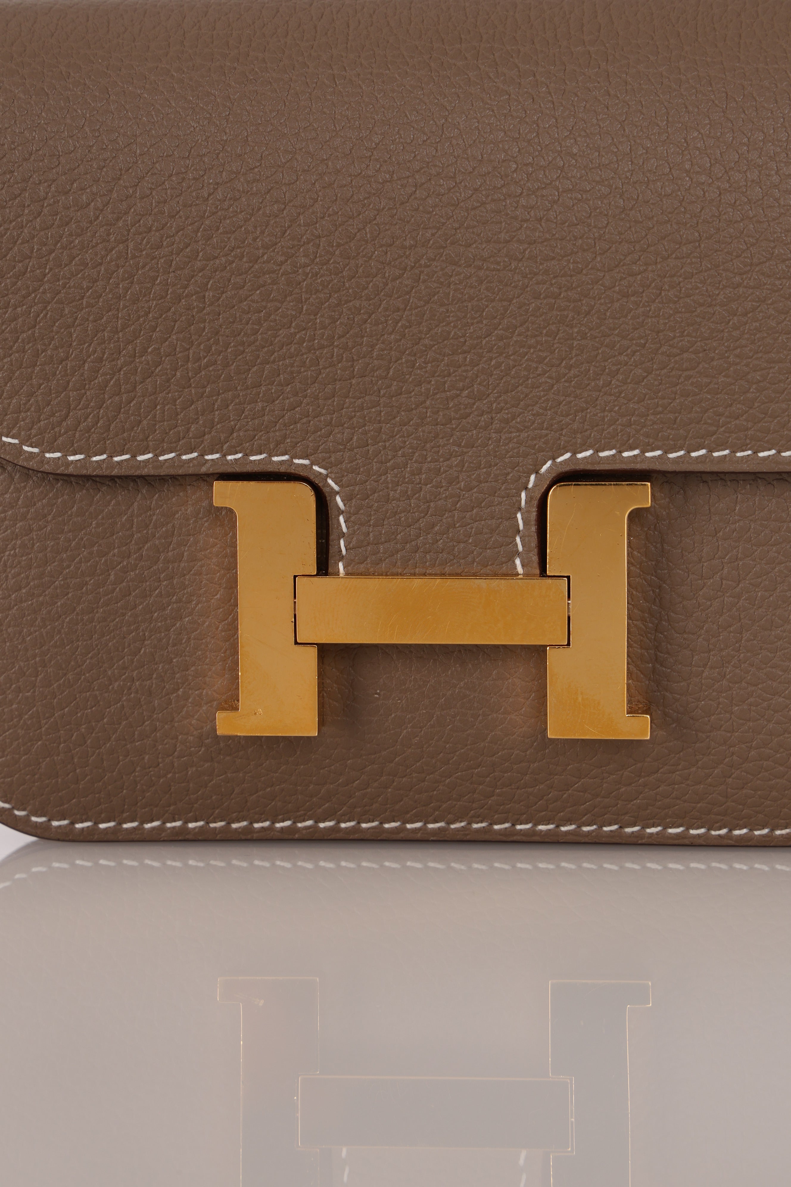 Hermès Constance Slim Wallet Naturel Epsom GHW