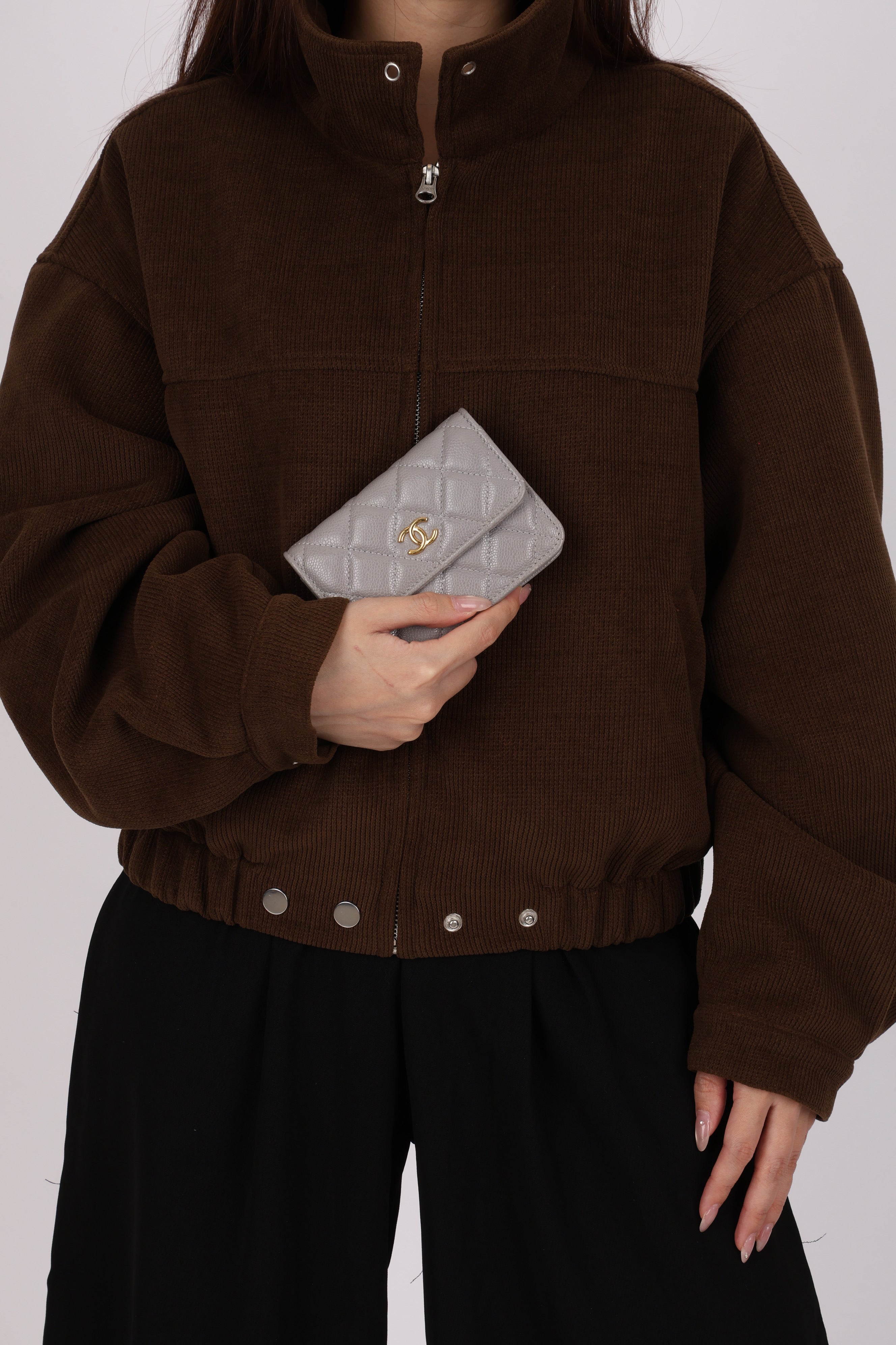Chanel Mini Belt Bag on Chain Grey Caviar GHW