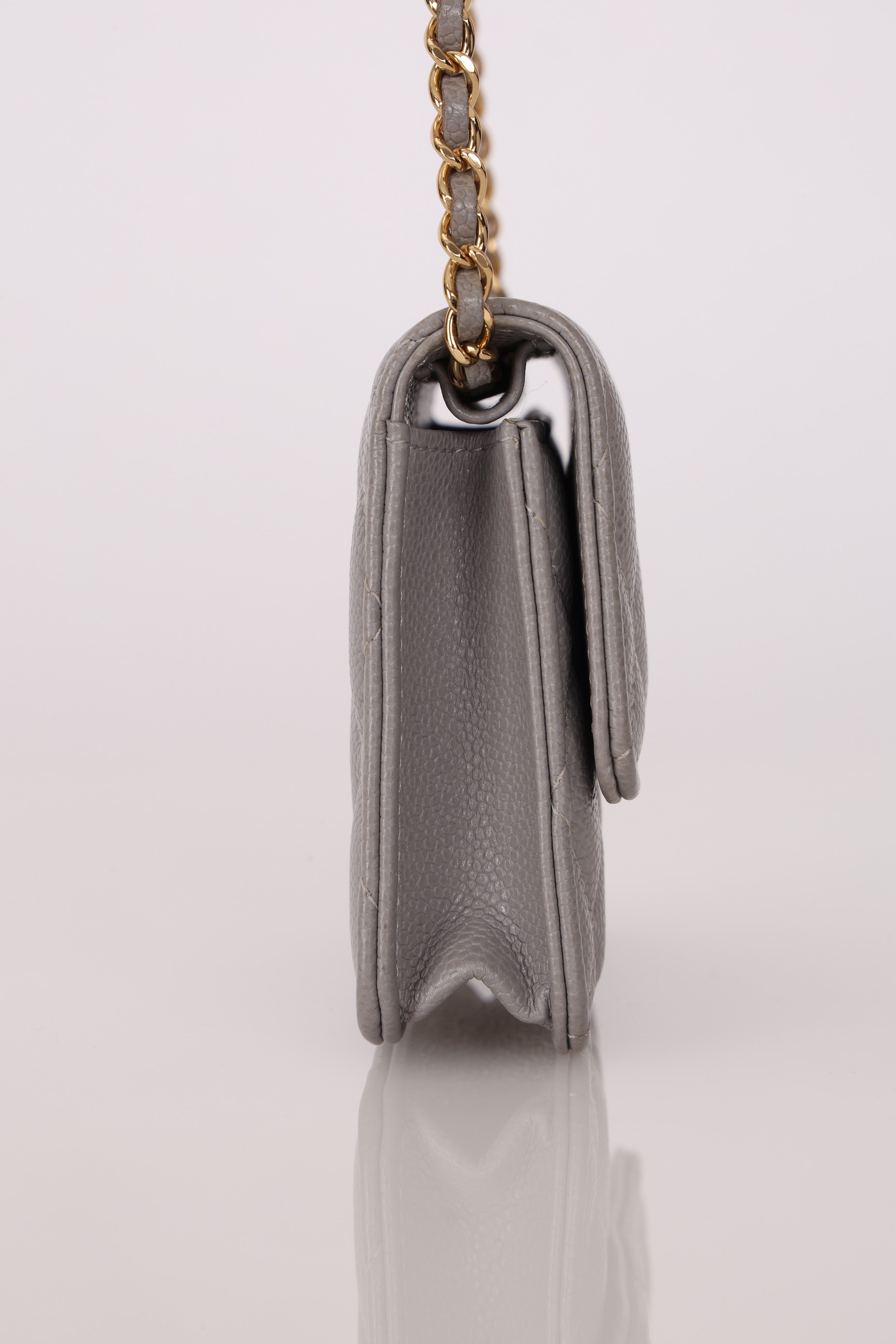Chanel Mini Belt Bag on Chain Grey Caviar GHW
