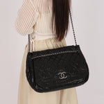 Chanel Jumbo Paris-Moscow Embossed Flap Black Calfskin RHW
