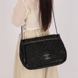 Chanel Jumbo Paris-Moscow Embossed Flap Black Calfskin RHW