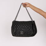 Chanel Jumbo Paris-Moscow Embossed Flap Black Calfskin RHW