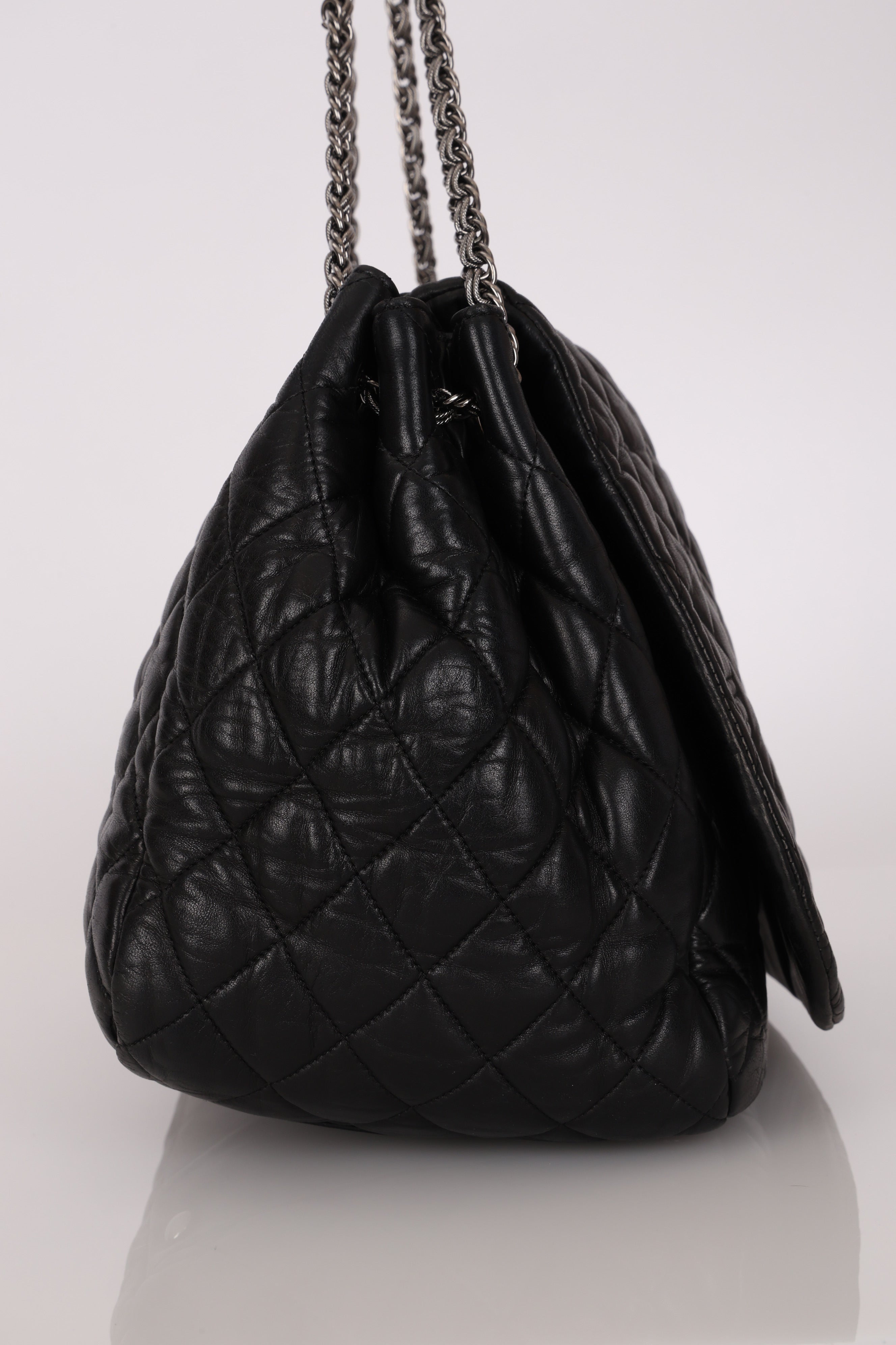 Chanel Jumbo Paris-Moscow Embossed Flap Black Calfskin RHW