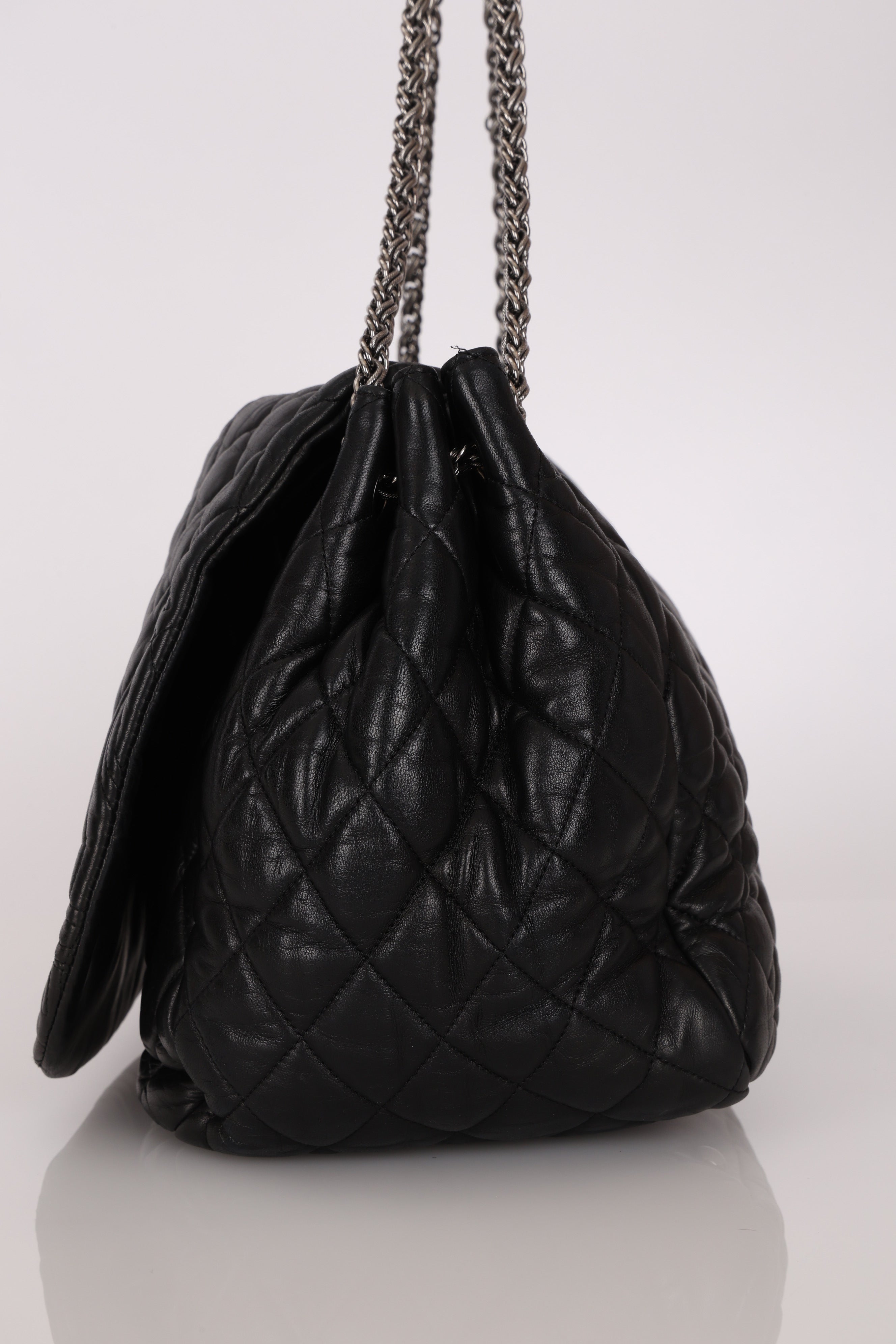 Chanel Jumbo Paris-Moscow Embossed Flap Black Calfskin RHW