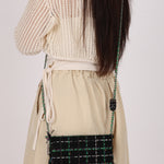 Chanel Robot Charm Wallet on Chain Black Multicolor Tweed SHW