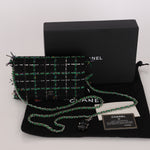 Chanel Robot Charm Wallet on Chain Black Multicolor Tweed SHW