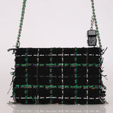 Chanel Robot Charm Wallet on Chain Black Multicolor Tweed SHW
