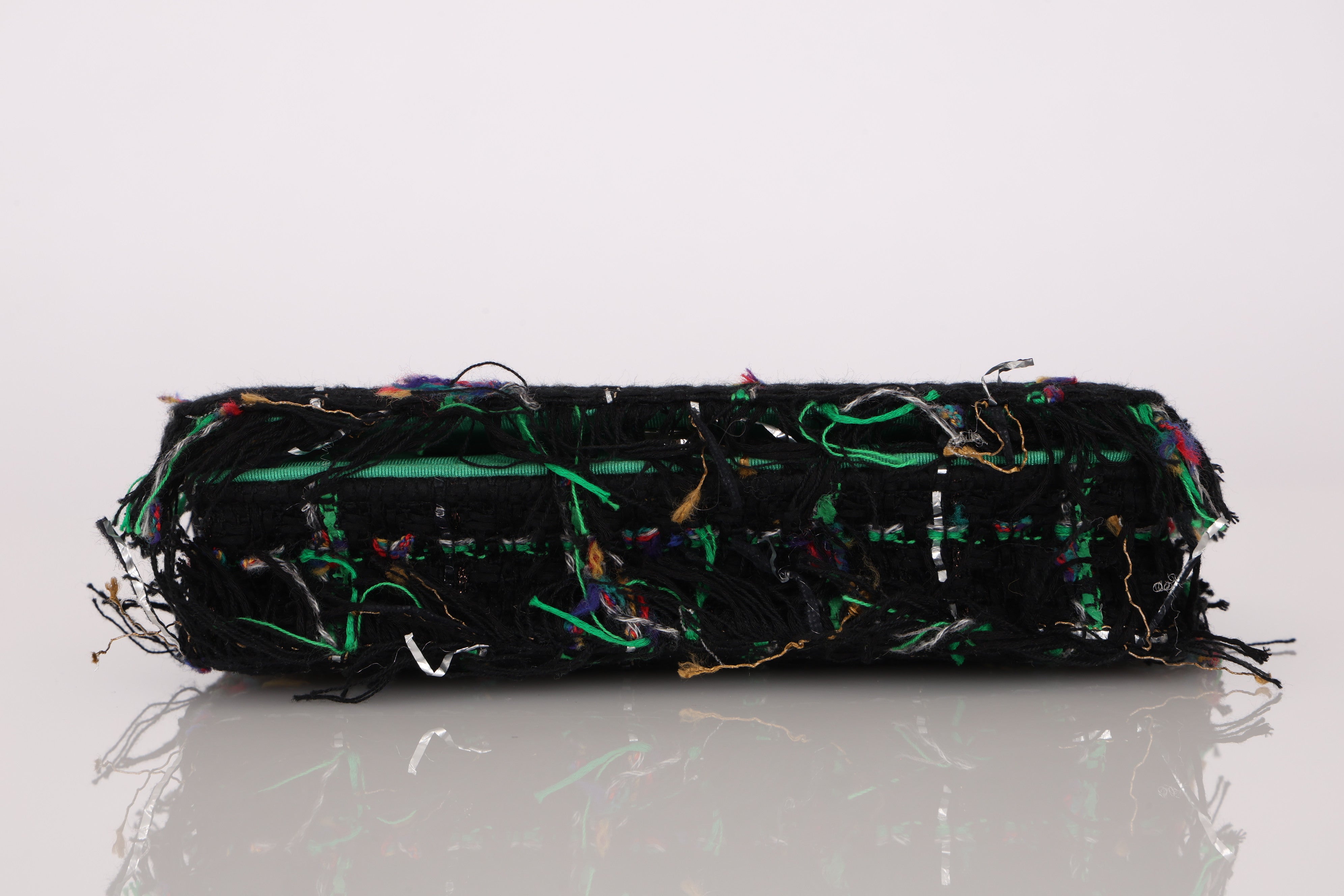 Chanel Robot Charm Wallet on Chain Black Multicolor Tweed SHW