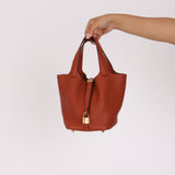 Hermès Picotin 18 Orange Clemence GHW