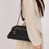 Chanel Medium Just Mademoiselle Bowling Bag Black Lambskin AGHW