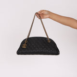 Chanel Medium Just Mademoiselle Bowling Bag Black Lambskin AGHW