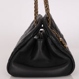 Chanel Medium Just Mademoiselle Bowling Bag Black Lambskin AGHW