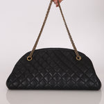 Chanel Medium Just Mademoiselle Bowling Bag Black Lambskin AGHW