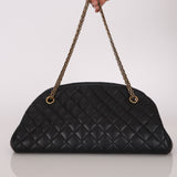 Chanel Medium Just Mademoiselle Bowling Bag Black Lambskin AGHW